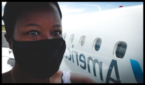 Helena Getting On American Airlines Plane