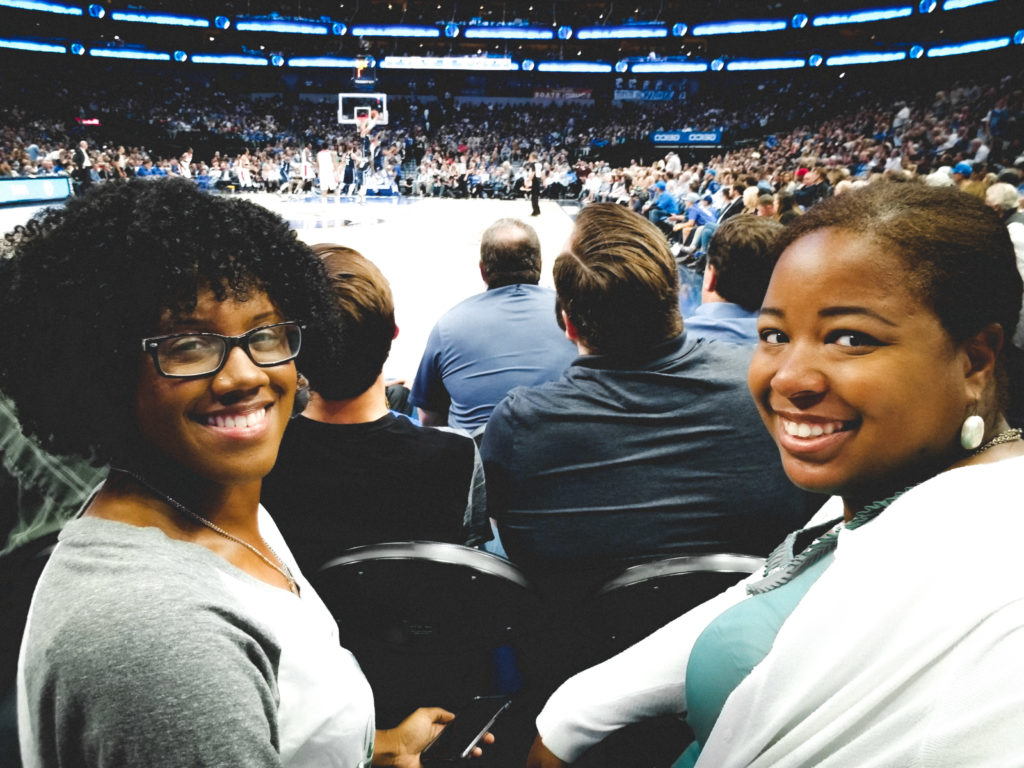 @missdrlong and @ladybanksliving Courtside at the Mavericks Game